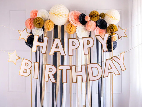 Baner papierowy Happy Birthday 220x14,5 GRL117 PartyDeco